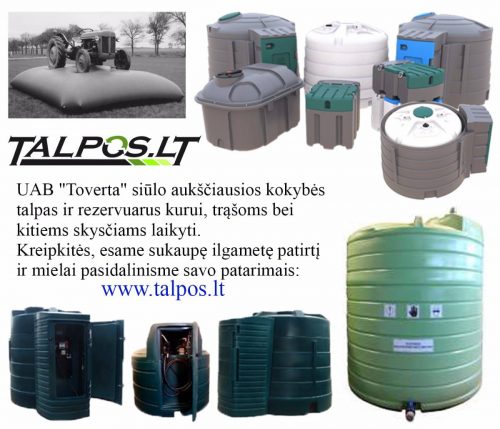 Kuro talpos, trąšų talpos, kuro kolonėlės