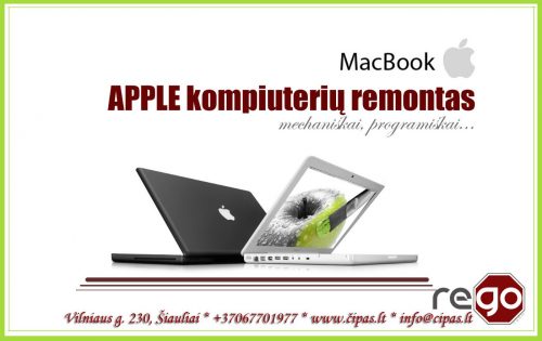 Apple nešiojamų, stacionarių kompiuterių, telefonų remontas, Šiauliai
