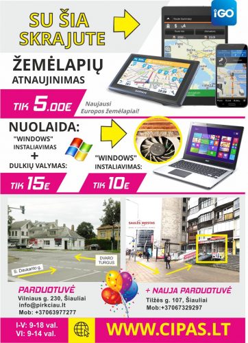 AKCIJA žemėlapių naujinimas tik 5 Eur   kompiuterio remontas