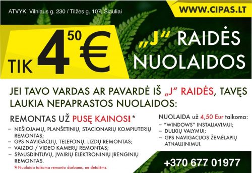 OHO  Jei tavo vardas ar pavardė iš „J“ RAIDĖS, tavęs laukia NEPAPRASTOS NUOLAIDOS