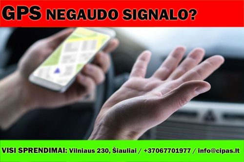 GPS navigacija negaudo siganlo, pameta palydovus, ilgai gaudo signalą