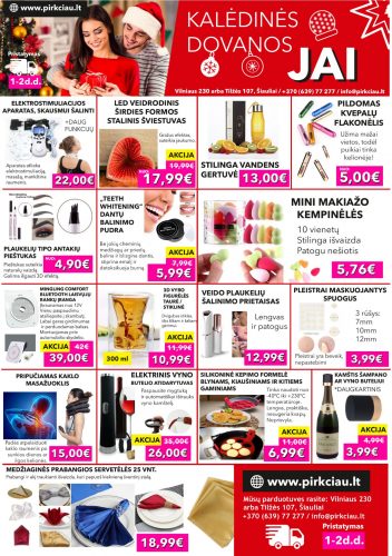 Kalėdinių dovanų įdėjos JAI