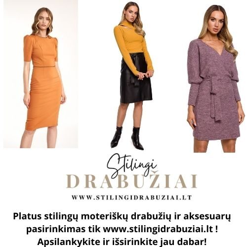 Platus stilingų drabužių asortimentas