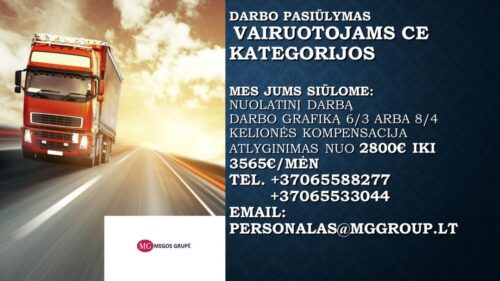 Vairuotojai CE kategorijos