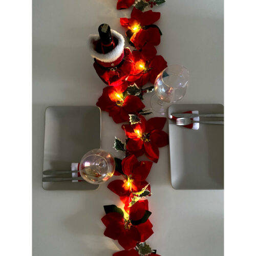 Kalėdinės puansetijos dekoracijos girliandos 2m 10 LED