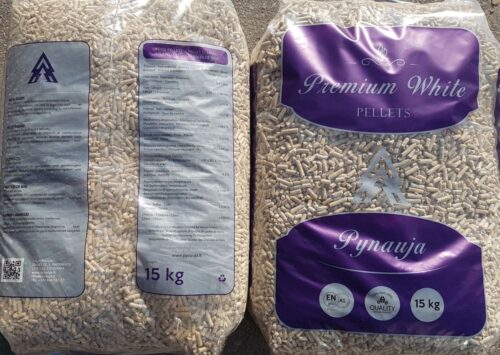 Premium white pellets Pynauja šviesios sertifikuotos eglinės granulės EN plus A1 LT-011