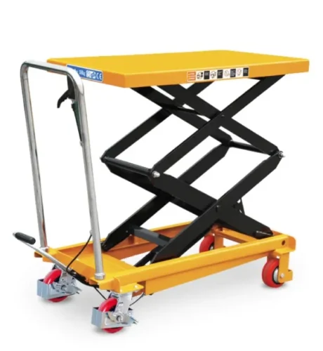 Sulankstomas žirklinis kėlimo stalas su ratukais