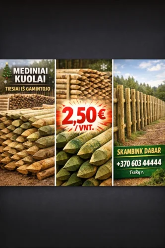 Mediniai tekinti impregnuoti kuolai